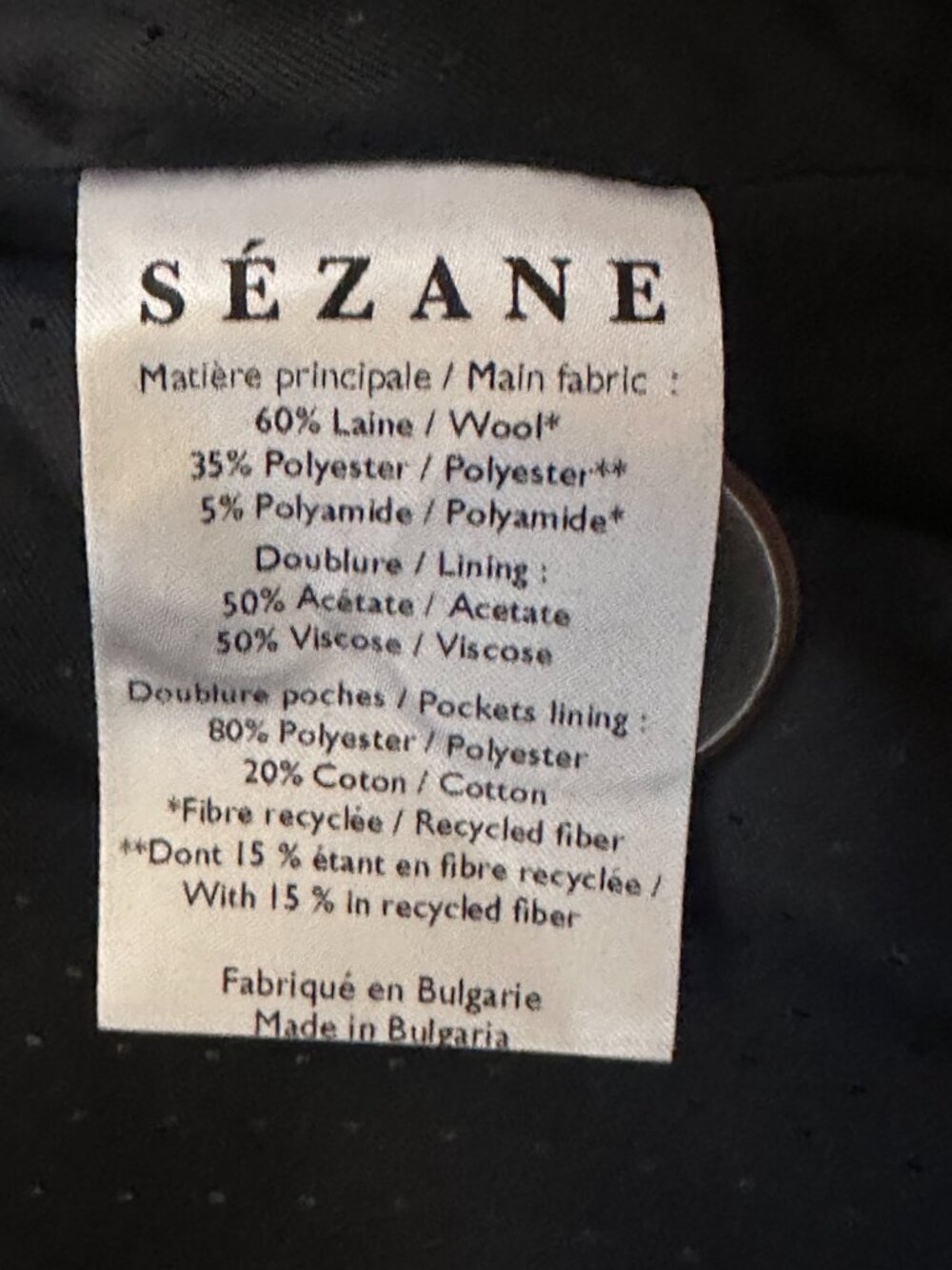 Sézane Christie jacket in Navy Tartan, size FR38 ~ NWOT! - Picture 6 of 9